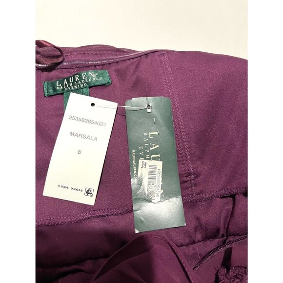 Lauren Ralph Lauren fall Marsala dress burgundy red festive cocktail women 6 New - Picture 9 of 11